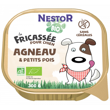 FRICASSÉES BIO SANS CÉRÉALES POUR CHIEN - 9 barquettes de 300 gr