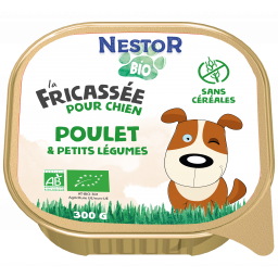  FRICASSÉES BIO SANS CÉRÉALES POUR CHIEN - 9 barquettes de 300 gr