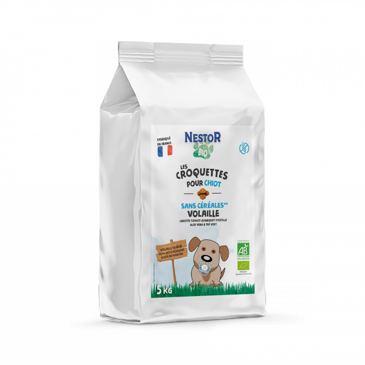 CROQUETTES BIO POUR CHIOT TOUTES RACES SANS CÉRÉALES - Sac de 5kg