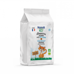 CROQUETTES BIO ALLÉGÉES - SANS CÉRÉALES POUR CHAT STÉRILISÉ - SANS GLUTEN -5 Kg