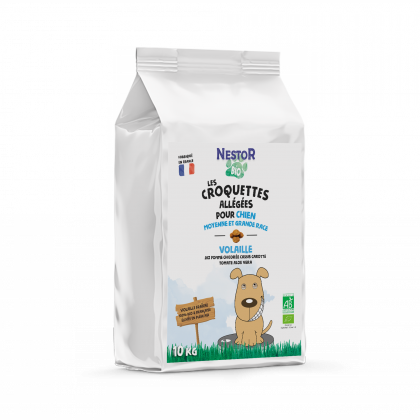 CROQUETTES BIO POUR CHIEN DE MOYENNE ET GRANDE RACE - ALLEGÉ - Sac de 10 Kg