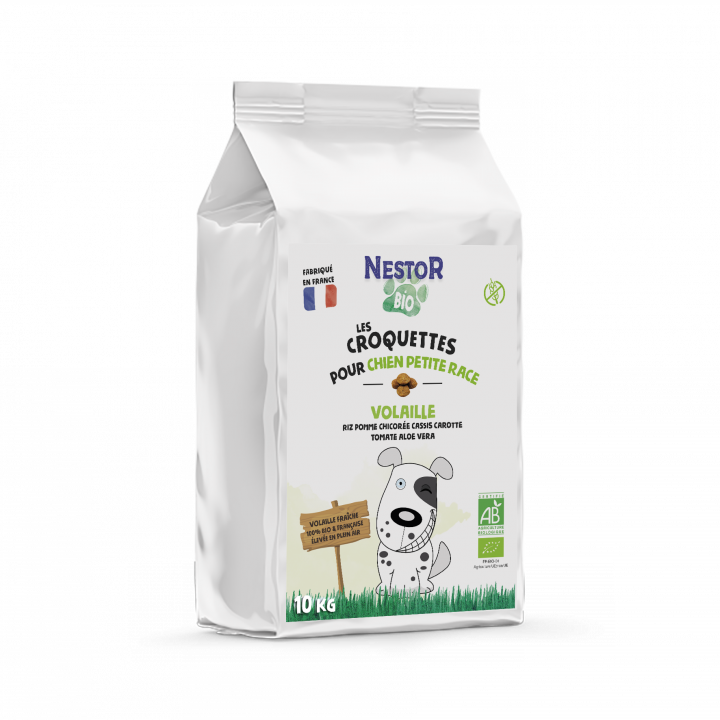 CROQUETTES BIO POUR CHIEN DE PETITE RACE  10 KILOS