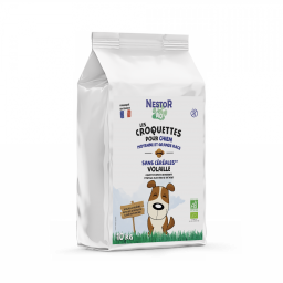 CROQUETTES BIO POUR CHIEN DE MOYENNE ET GRANDE RACE SANS CÉRÉALES ET SANS GLUTEN - Sac de 10 Kg