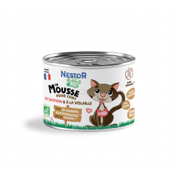 La Mousse au saumon & à la volaille pour chat