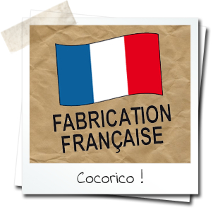 dessin de drapeau français mention "fabrication française"
